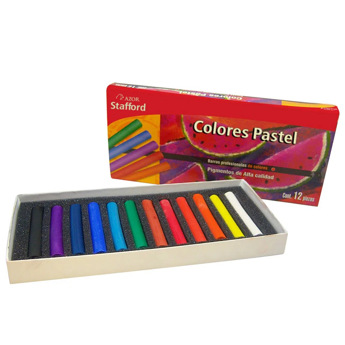 CAJA DE GIS PASTELES C/12 MARCA STAFFORD (MATERIAL PARA CLASE DE ARTE)